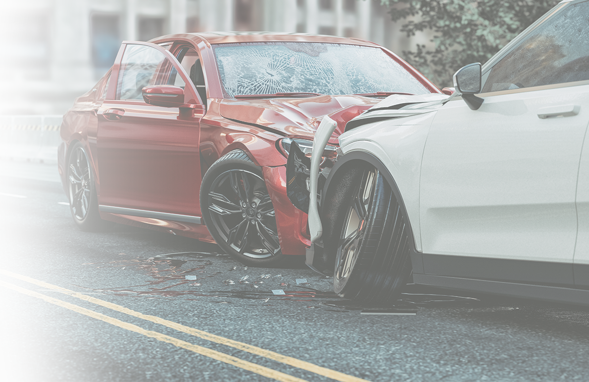background image of a head-on car accident